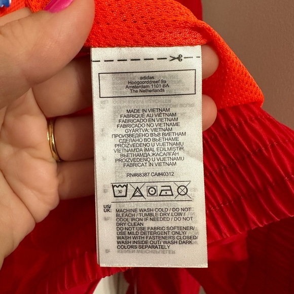 Adidas Women’s Japona TT Track Jacket XS Red Orange Adicolor Zip Windbreaker NWT - Picture 10 of 10